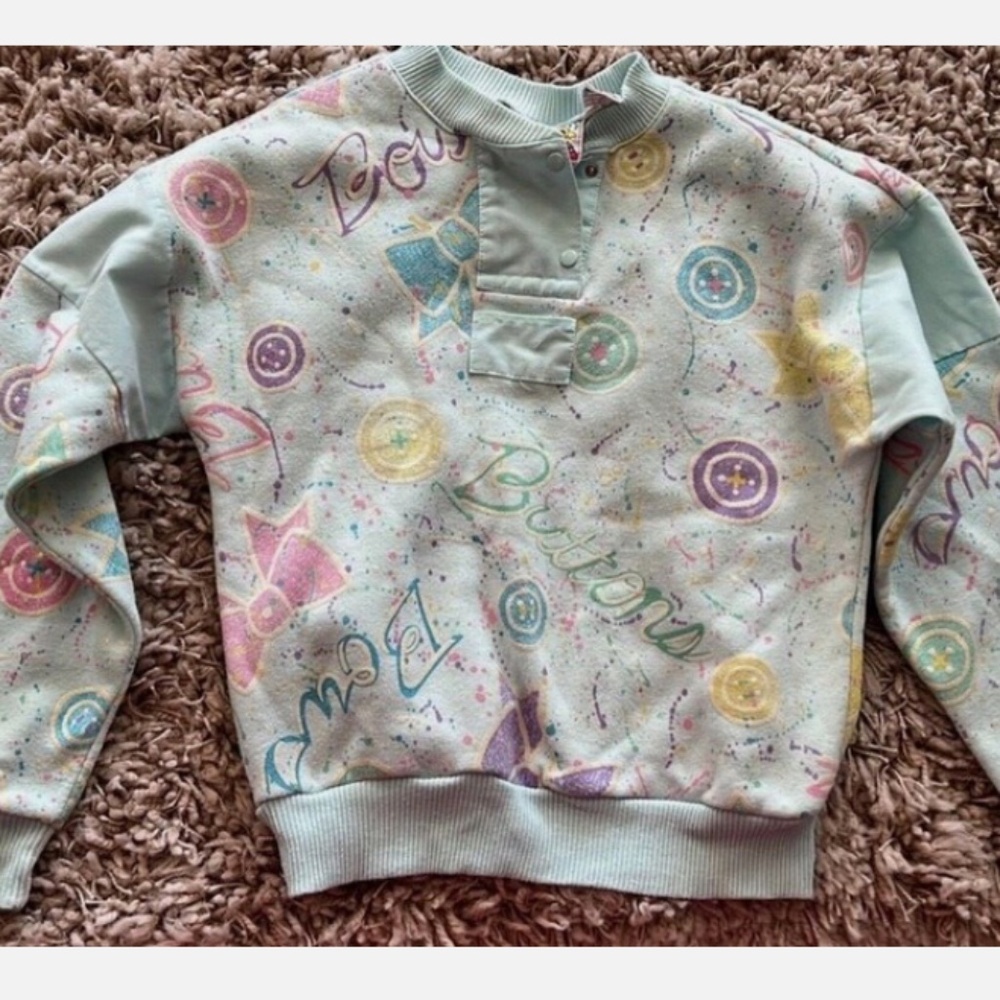 Vintage jetset girls medium 8/10 sweatshirt bows and buttons